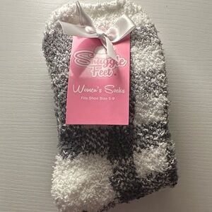 Women's Gray and White Socks